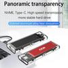 M.2 NVMe SSD Enclosure USB3.1 Gen2 External SSD Case Clear Hard Drive Adapter 10Gbps M.2 NVMe to USB Adapter Support UASP for PCIe NVMe SSD