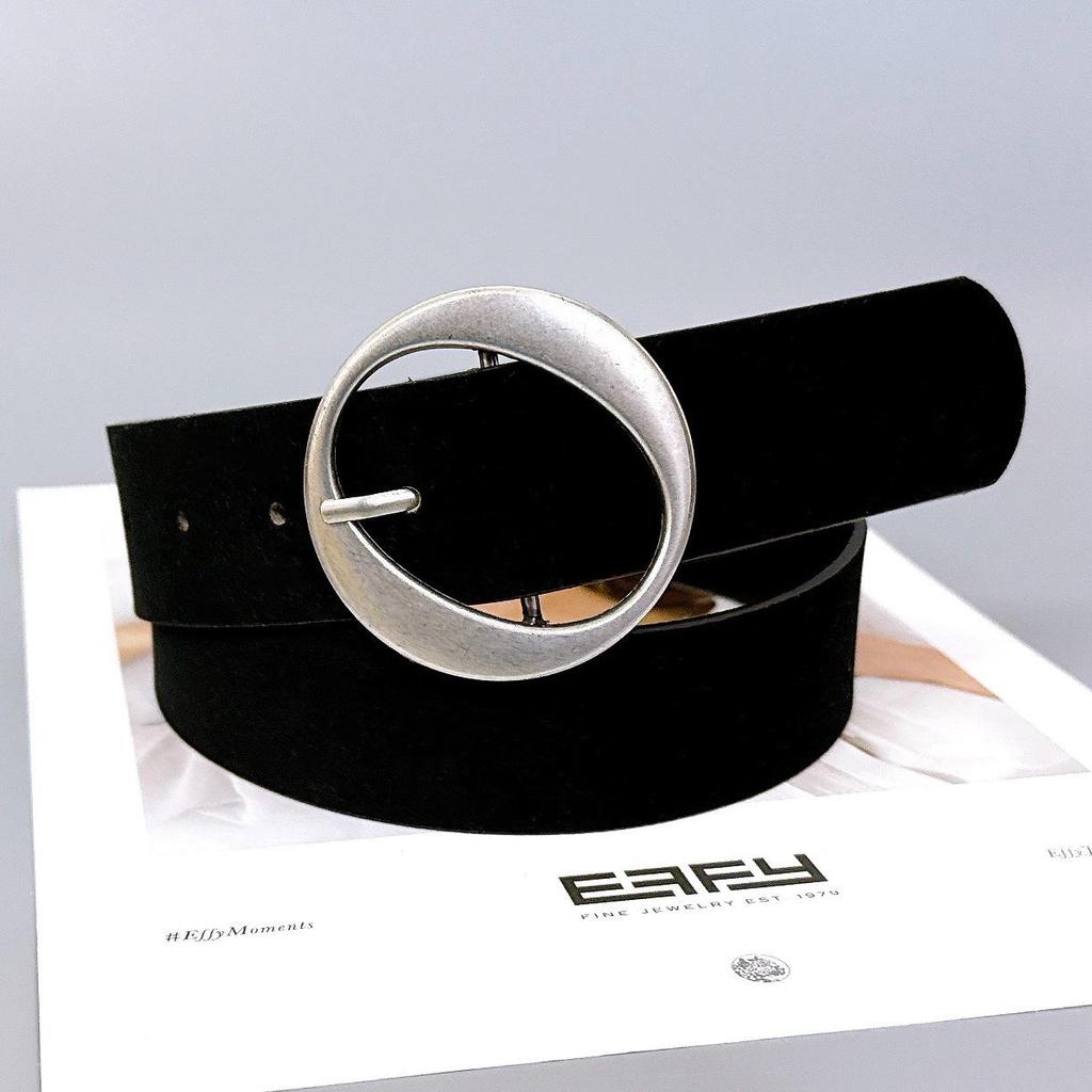 Velvet Buckle Waist Cincher: Women's Simple Belt for Jeans & Dresses