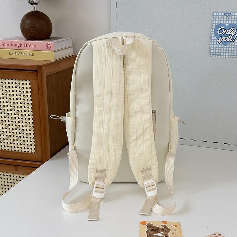 Schoolbag Korean School Bag Junior High School Girls Large Capacity Solid Color Lightweight Primary School Backpack High Value Versatile Backpack