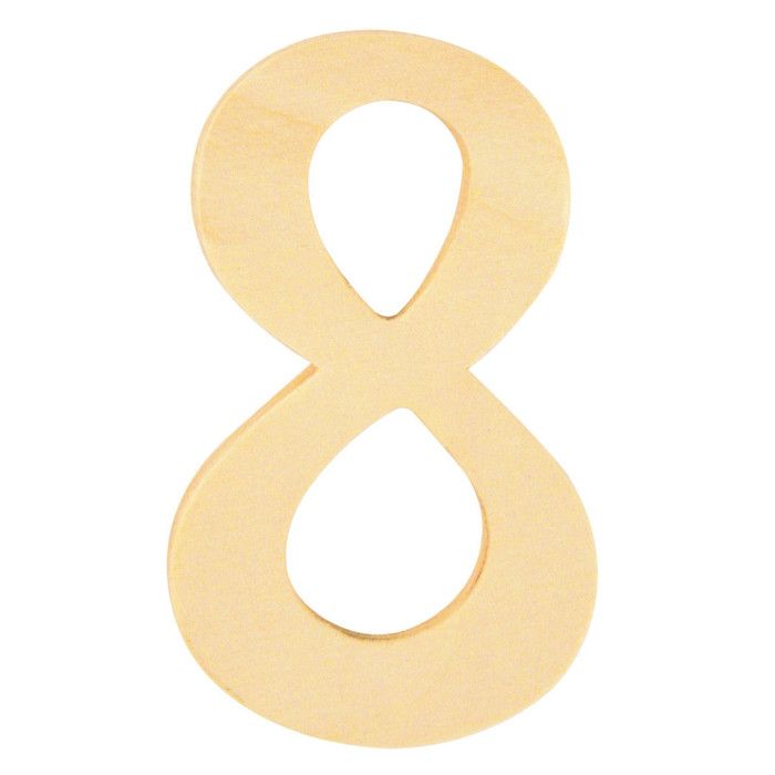Chiffre en bois 6 cm Chiffre 8