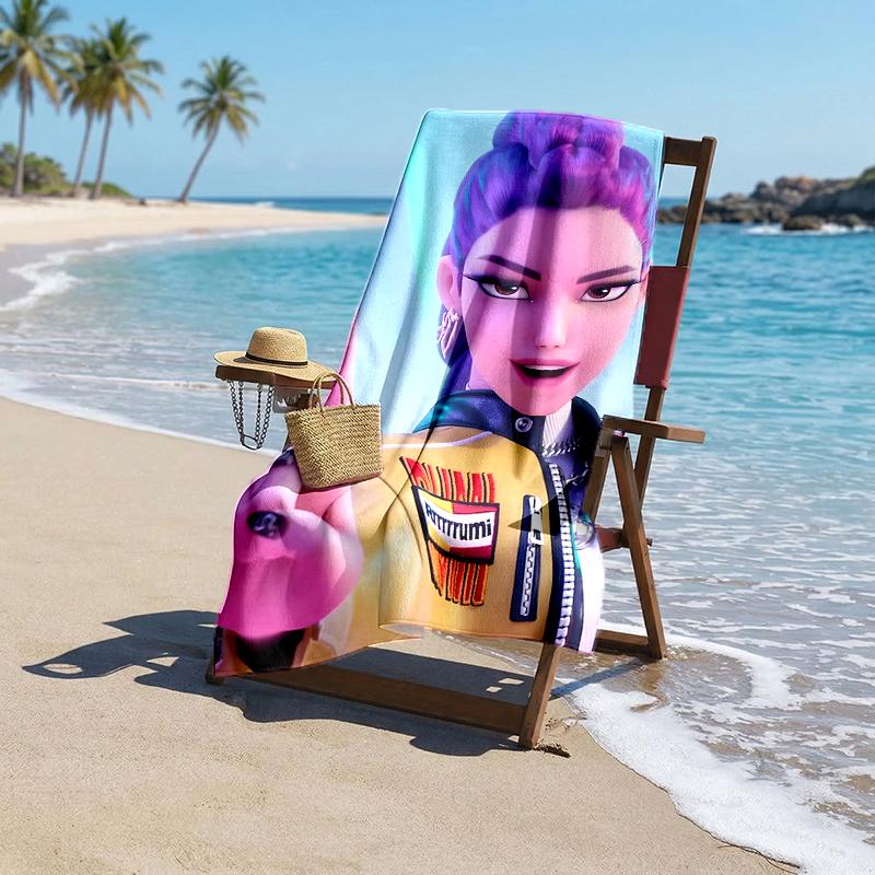 Kpop Hunter Fashion Beach Towel: Ideal for Summer Adventures Soft, absorbent and quick drying suitable for swimming and bathing