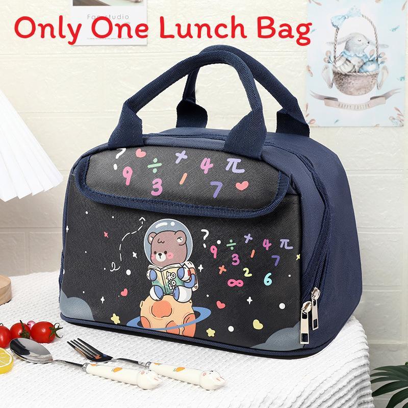Kids Lunch Bag With Material And Big Storage For School Featuring Fun Cartoon Style