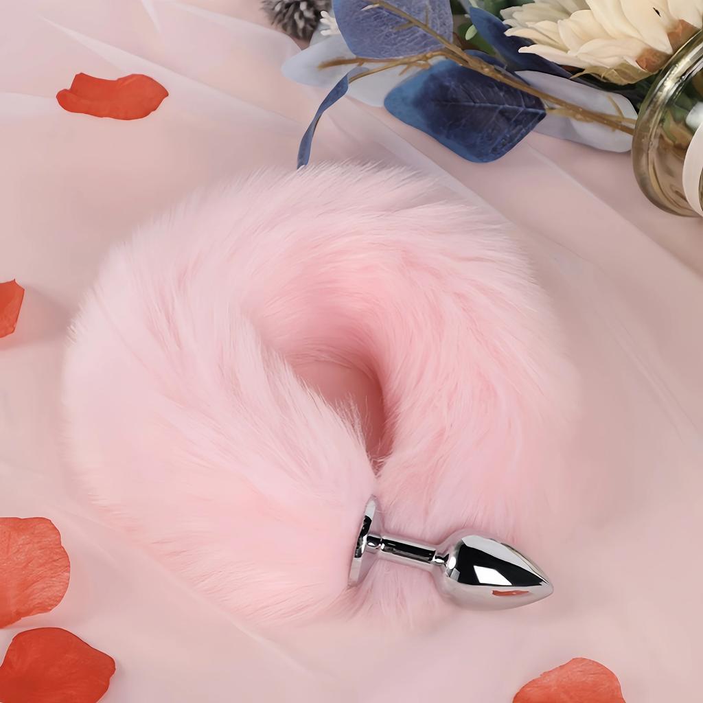 Mini Anal Plug with Fox Tail for Butt Plugging, SM Sex Toys and Punishment Tools for Adult Discipline