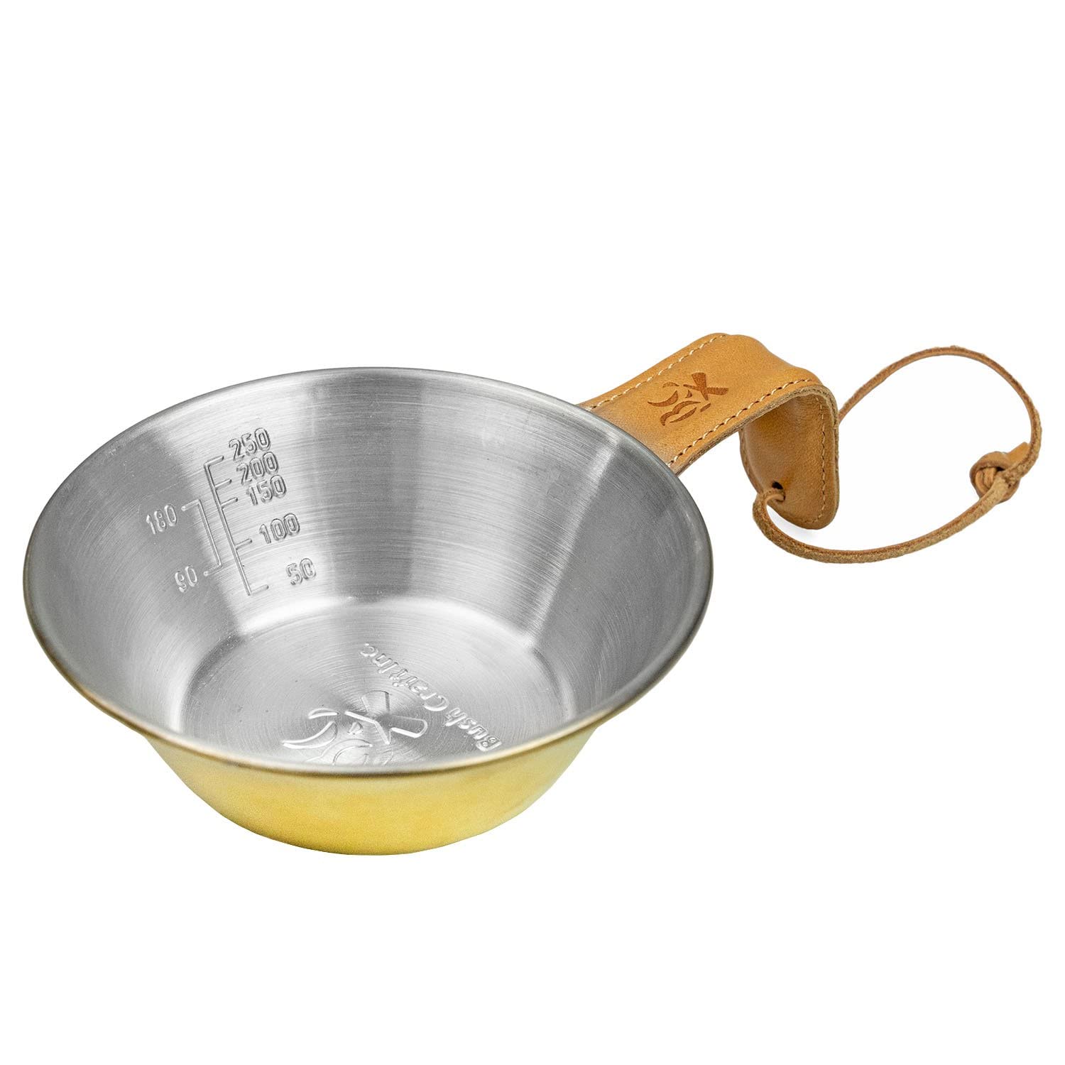 

Bush Craft Sierra Cup Leather Handle Brass & Cover,