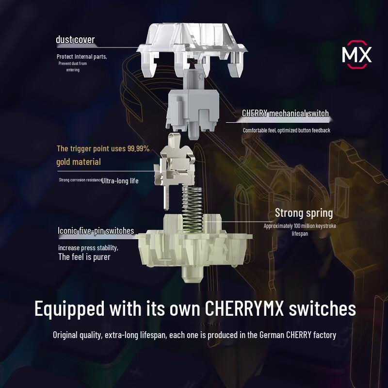 CHERRY MX 3.0S 108-Key Tri-Mode RGB Mechanical Keyboard