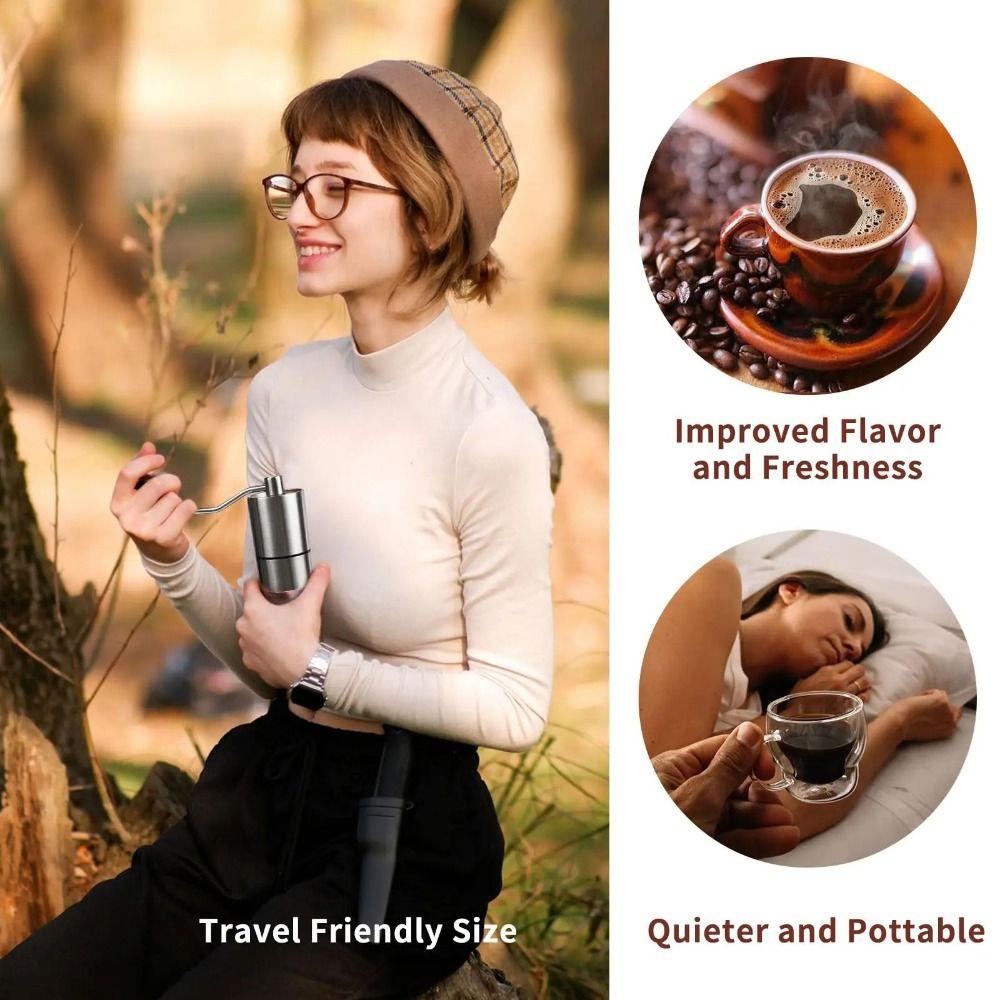 Detachable Coffee Bean Grinder Clear Bin Portable Coffee Grinding Machine  Espresso Preparation