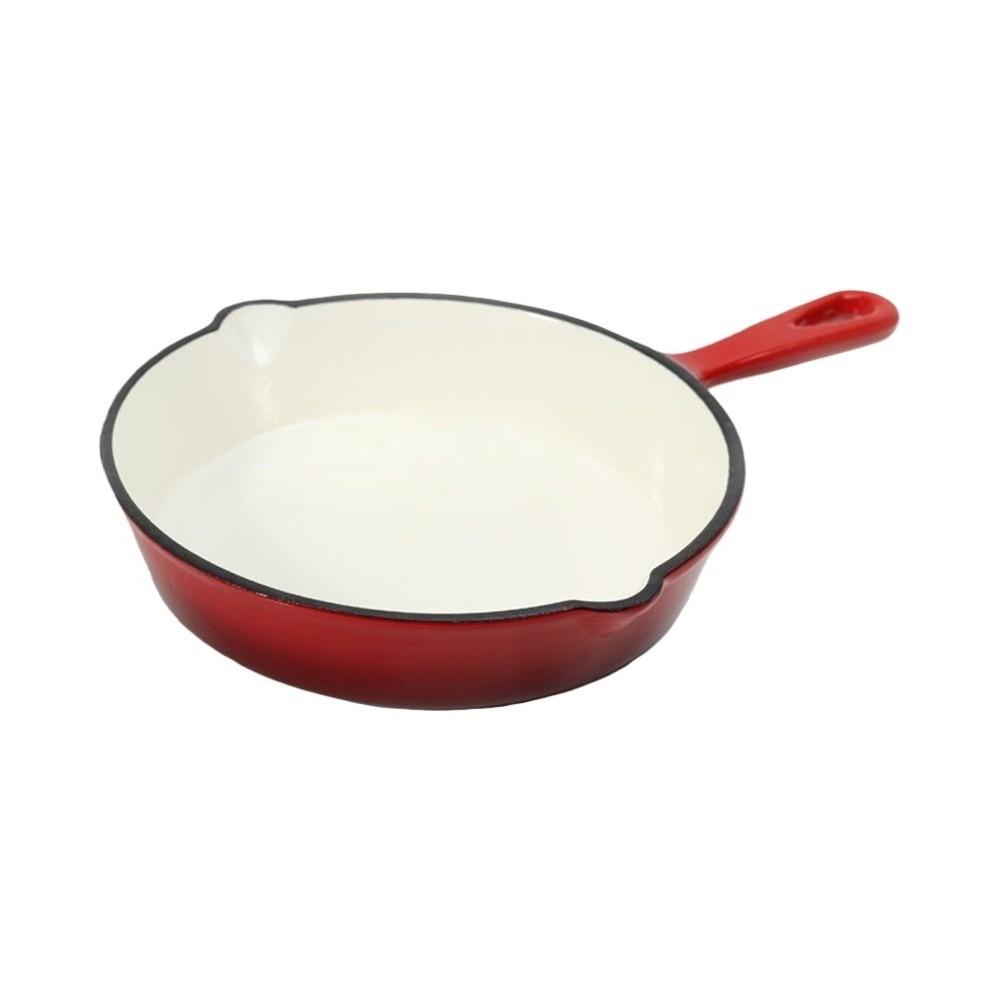 Flat Bottomed Enameled Cast Iron Dutch Oven Non-stick Omelette Pan Frying Pan  Kitchen Cookware