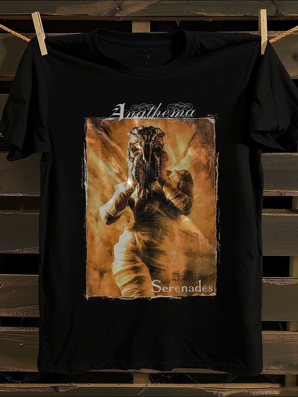 

Serenades Anathema Band Graphic T-Shirt Mens Tshirt Womens Tshirts with Letters Print Short Sleeves T-Shirt Casual Street Tee Shirt Top L