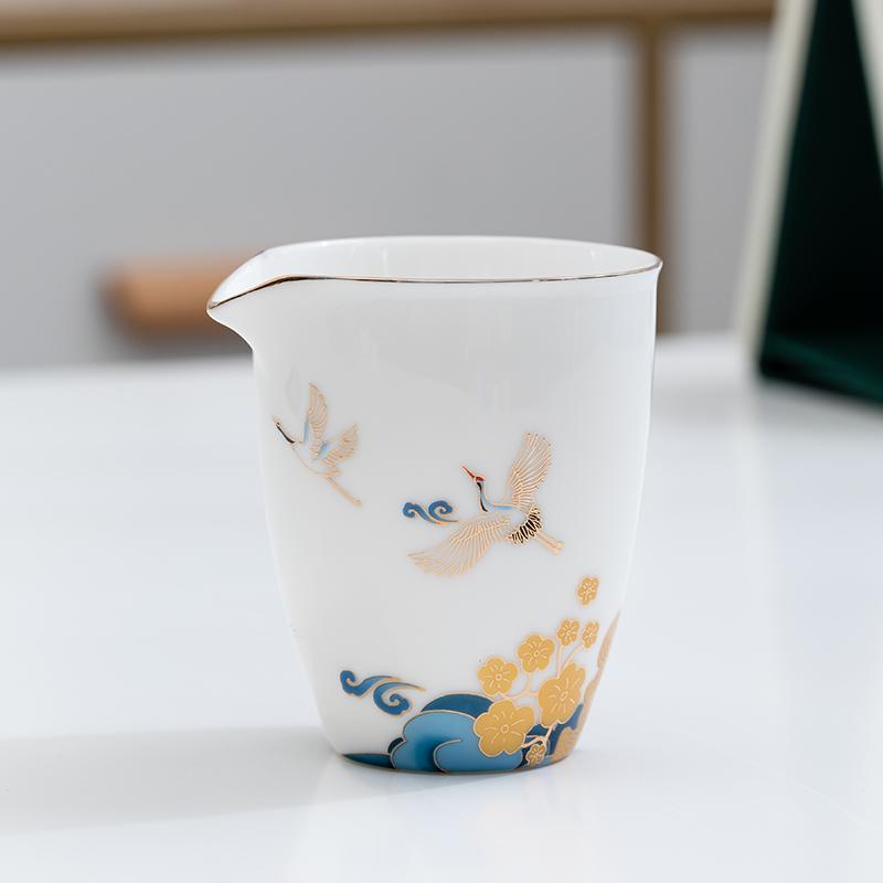 

Chinese Ceramic Fair Cup Cha Hai Boutique white porcelain Master Teacup Handmade Tea set Accessories Household Teaware 200ml 8.3x9cm 200ml