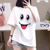 Womens Clothing Elegant Sweet Expression Print Tshirt Summer Casual Summer New Short Sleeve Tshirt Cute Playful Short Sleeves