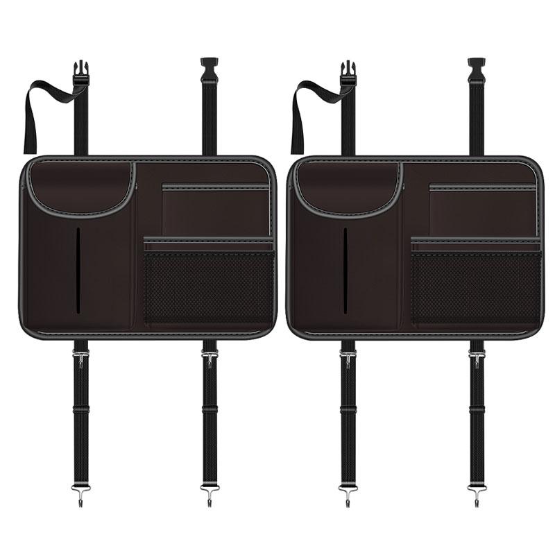 Car Seat Back Hanging Bag Multifunction High-grade Leather Car Storage Bag Auto Handbag Water Bottle Holder Car Rear Storage Bag