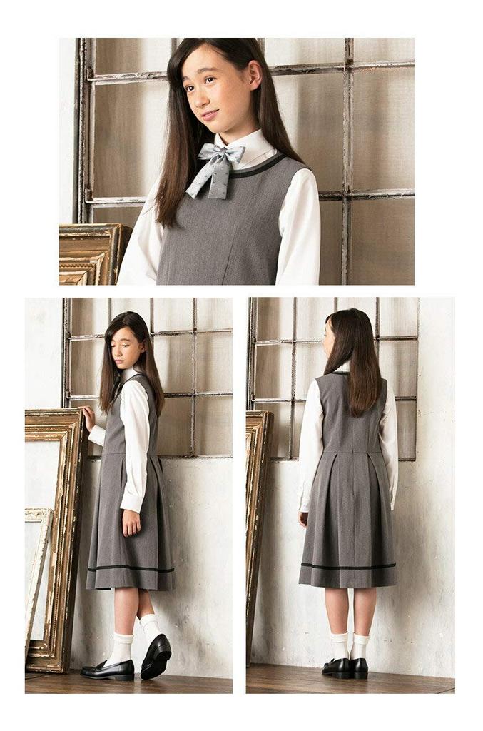 Graduation Ceremony Elementary School Girls Suit Clothes Formal set of dress jacket patch ribbon Emilia 150cm [Arisana] Children's (4-piece + + + tie)