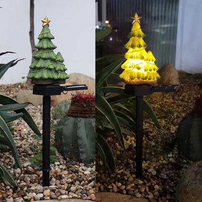 New Solar Power LED Christmas Tree Lawn Light Waterproof Garden Landscape Lamp Outdoor Yard Lighting Creative Statue Ornament