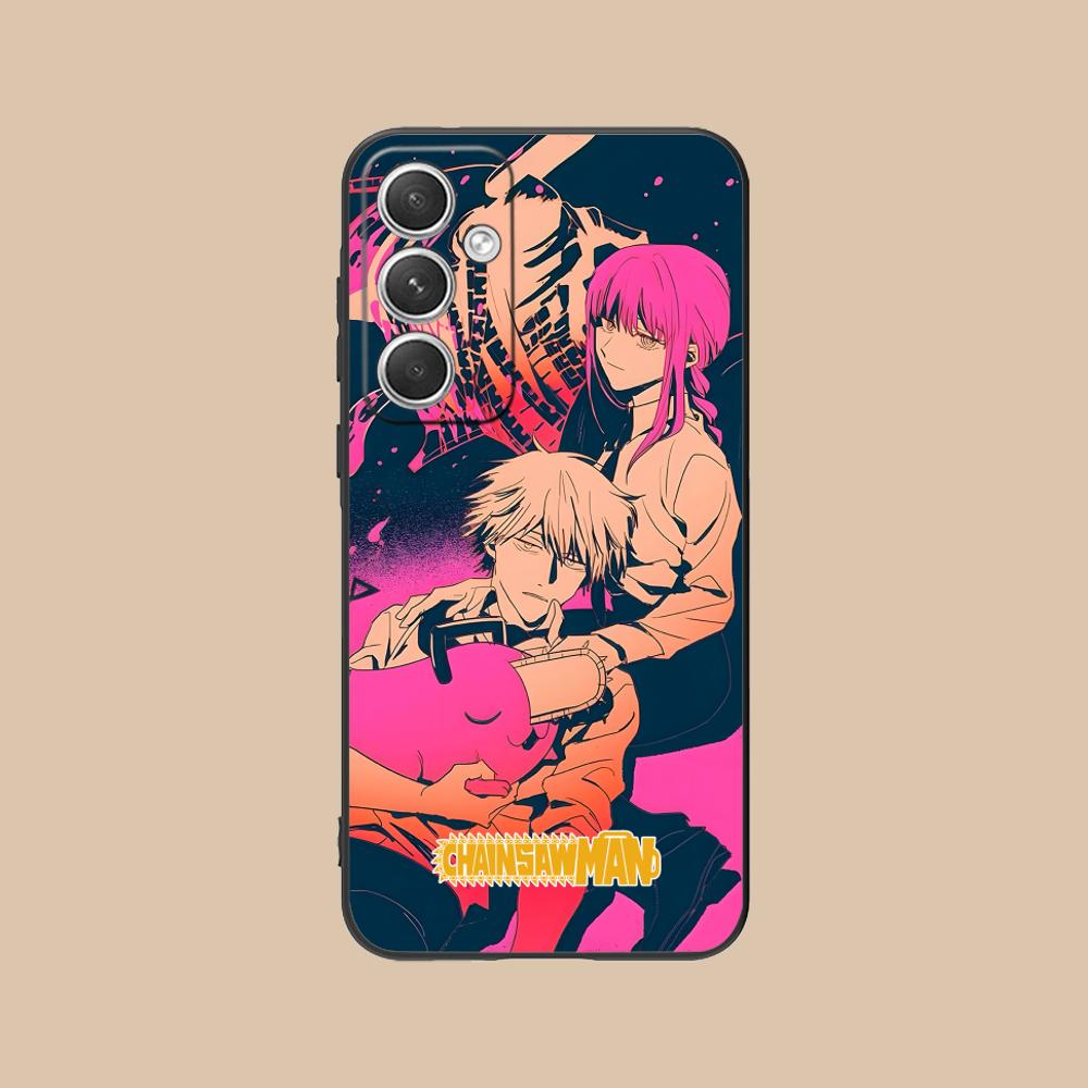 Chainsaw Anime Man Mobile Phone Case for Samsung Galaxy S25 S24 S23 S22 S21 S20 Note20 Plus FE Ultra Colour Protective Cover