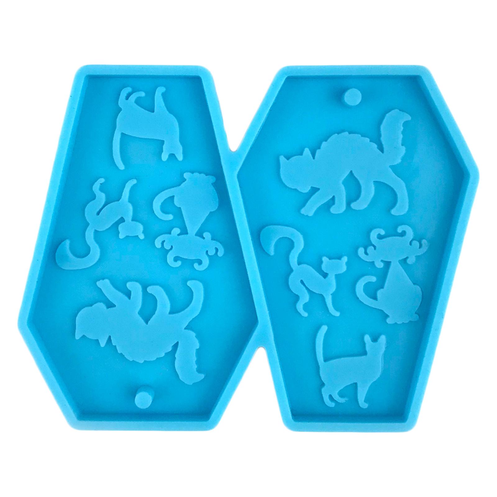 1/6x Halloween Theme Silicone Molds Earring Pendant Resin Molds Coffin Epoxy Mold Coffin Casting Mold Jewelry Craft