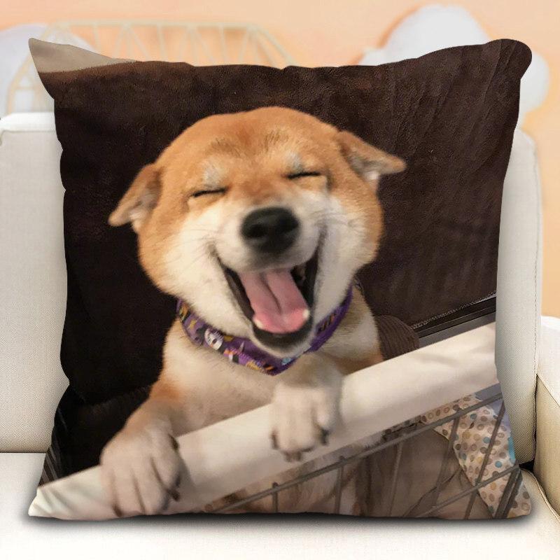 New Funny Shiba Inu Pillow Case Cute Cartoon Dog Cushion Cover For Bedroom Living Room Home Decorative Pillowcase