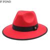 2022 New British Style Felt Jazz Fedora Hats Men Women Wide Brim Gentleman Formal Panama Cap Party Trilby Dress Hat