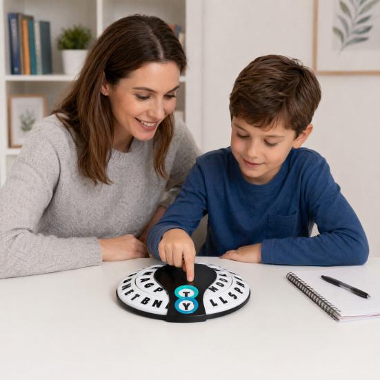 1/2 Sets Fast-Paced Think Words Game, Alphabet Wheel Family Board Game, Educational Multi-player Interactive Words Challenge Game for Kids Adults