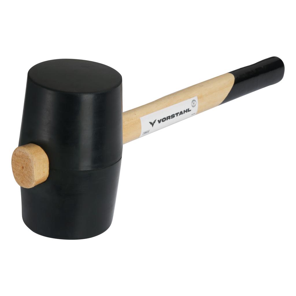 RUBBER HAMMER Paving Black for Paving Stones Wooden Handle 450g Vorstahl