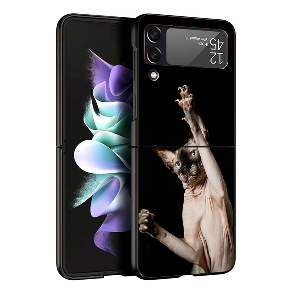 Lavaza Sphynx Sphinx Cat Cases For Samsung Galaxy Z Flip 4 5 6 7 3 Z Flip7 Flip6 Flip4 Flip5 Flip3 5G Hard Shockproof Fundas Cov