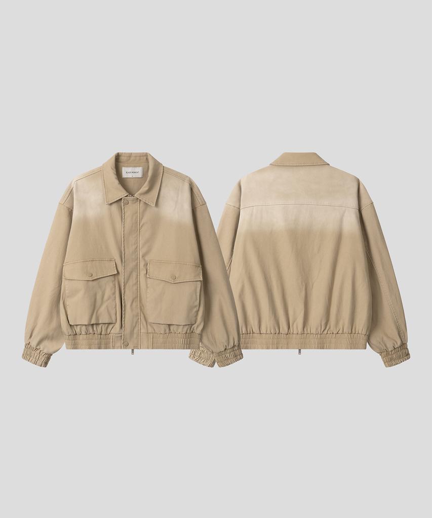 Black Moment Tencel Washed Field Pocket Zip-Up Jacket [Beige]