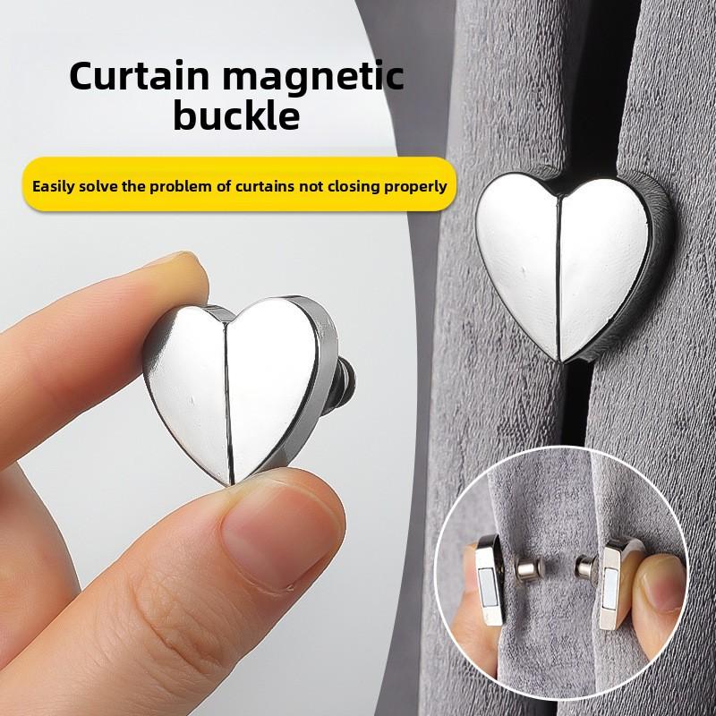 Heart-shaped Curtain Magnetic Clasp, Home Living Room Bedroom Magnetic Clasp, Curtain Closure Clasp, Curtain Anti-light Leakage Button
