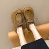 Muffin thick-soled lace-up women's spring new retro versatile small height-increasing single shoes
