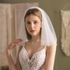 V805 Soft White Double-Layer Bridal Veil - Short Style for Photoshoots & Styling