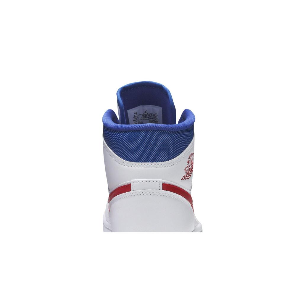Womens Air Jordan 1 Mid 'USA' (women's sizes) White / University Red / Game Royal Vintage Basketball Shoes BQ6472 164