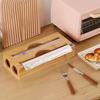 1/2/3 Compartment Tin Foil Cutter Bamboo Wrap Dispenser  Kitchen Storage Accessories
