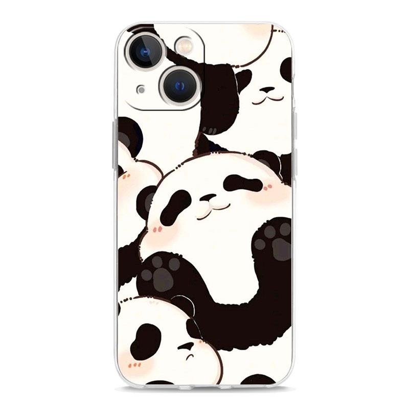 Phone Case For iPhone 17 Cases iPhone Air 16 15 12 13 14 Pro Max 7 8 Plus 16Pro iPhone11 Clear Soft Cover Cartoon Panda