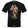 St Michael The Archangel Destroy The Devil Catholic Christians Gift Printed T Shirt Vintage Unisex Breathable Top Casual TShirt