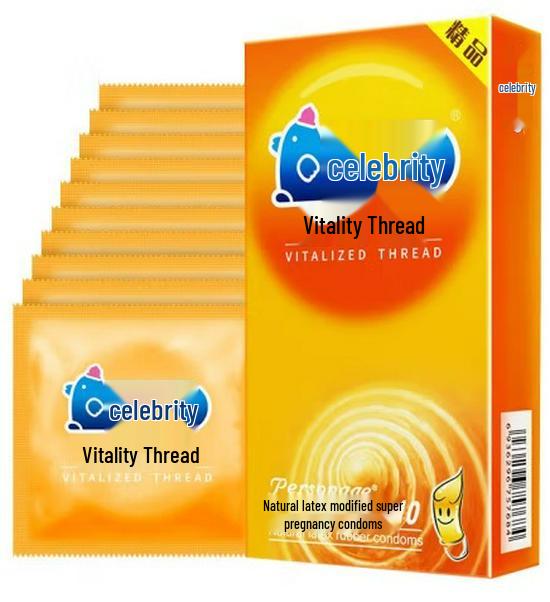 Celebrity Ultra-Thin Dynamic Threaded Condoms: Smooth, Liquid Lubricated, 0.02mm for Stylish, Enhanced Experience.