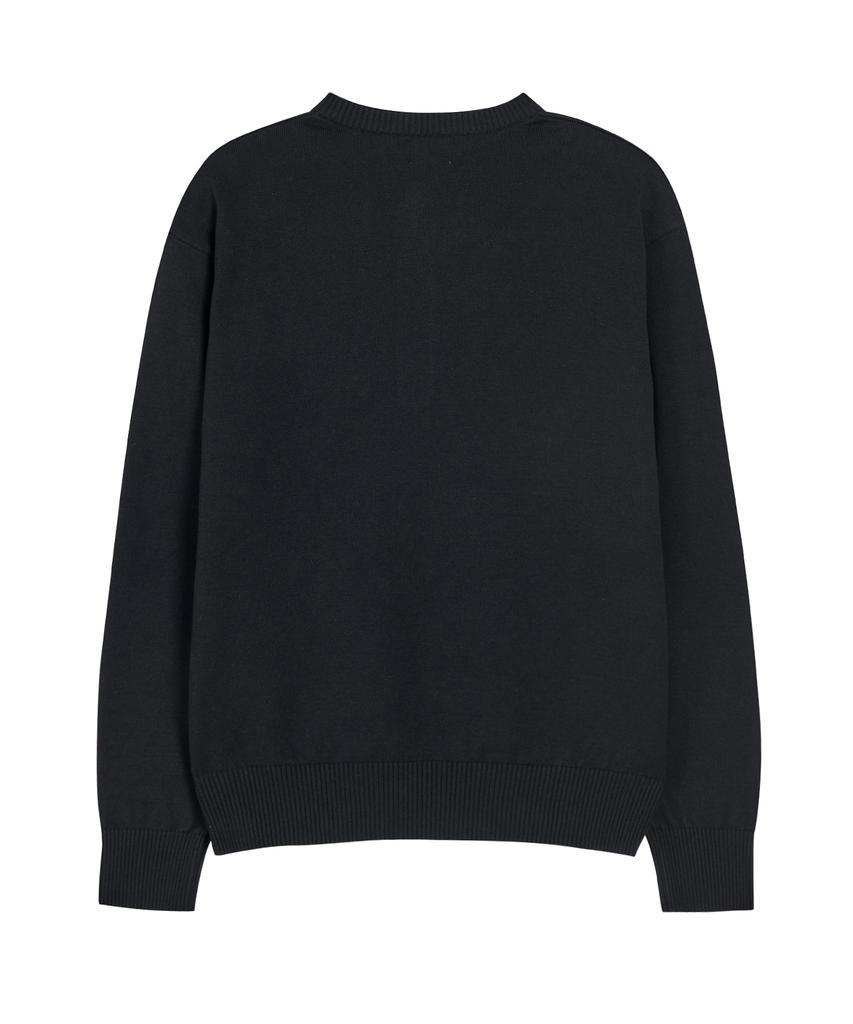 Akesi Andy Soft Henley Neck Knit_Black