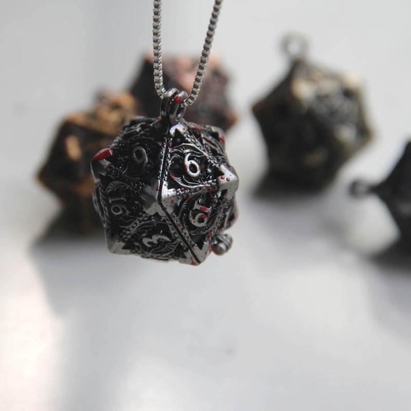 Unique Hollow Dices Pendant Keychain Accessory Set Dices Ornaments Metal Dices Key Chain Decorations for Game Lovers