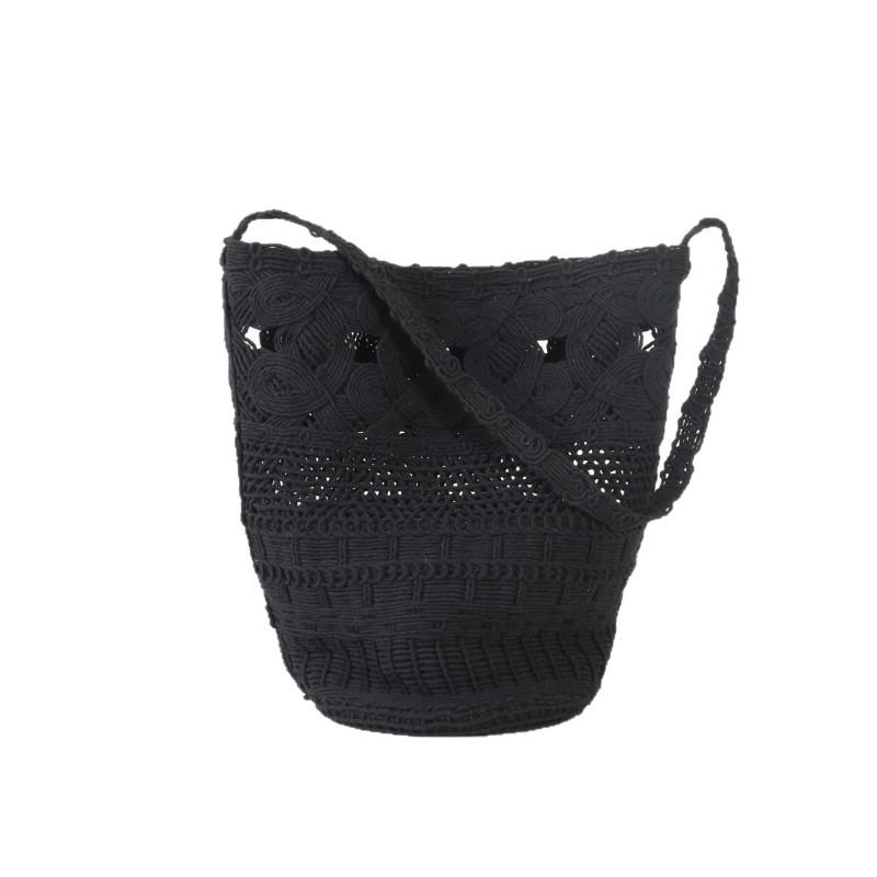 Large Woven Bucket Bag Women Oversized Open Top Shoulder Handbag With Magnetic Cotton Lining Urban Chic Style
