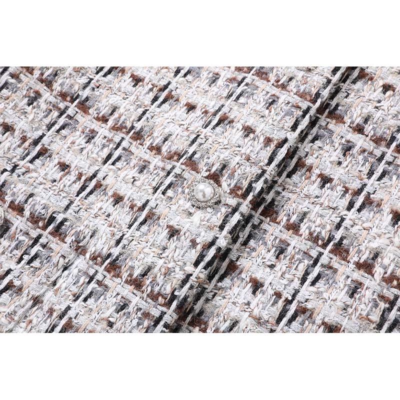 G·TENNA SMR-B2106 Women's Plaid Wool Blend Short Jacket