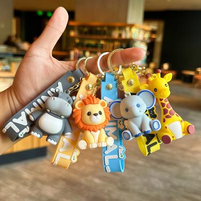 Large Animal Lanyard Keychain Pendant Mobile Phone Lanyard Items Jewelry Accessories Lion Hippopotamus Small Gifts