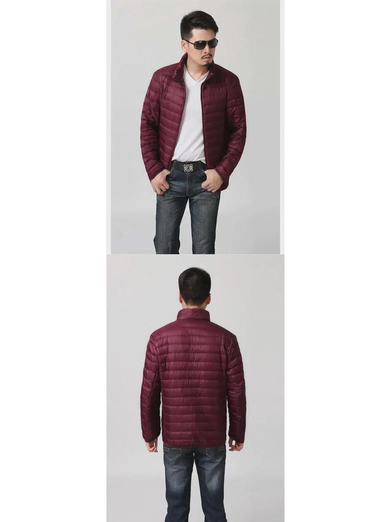 Men's Off-Season Cotton-Padded Jacket: Lightweight Down, Large Sizes for Middle-Aged and Young Men, Thick Winter Jacket