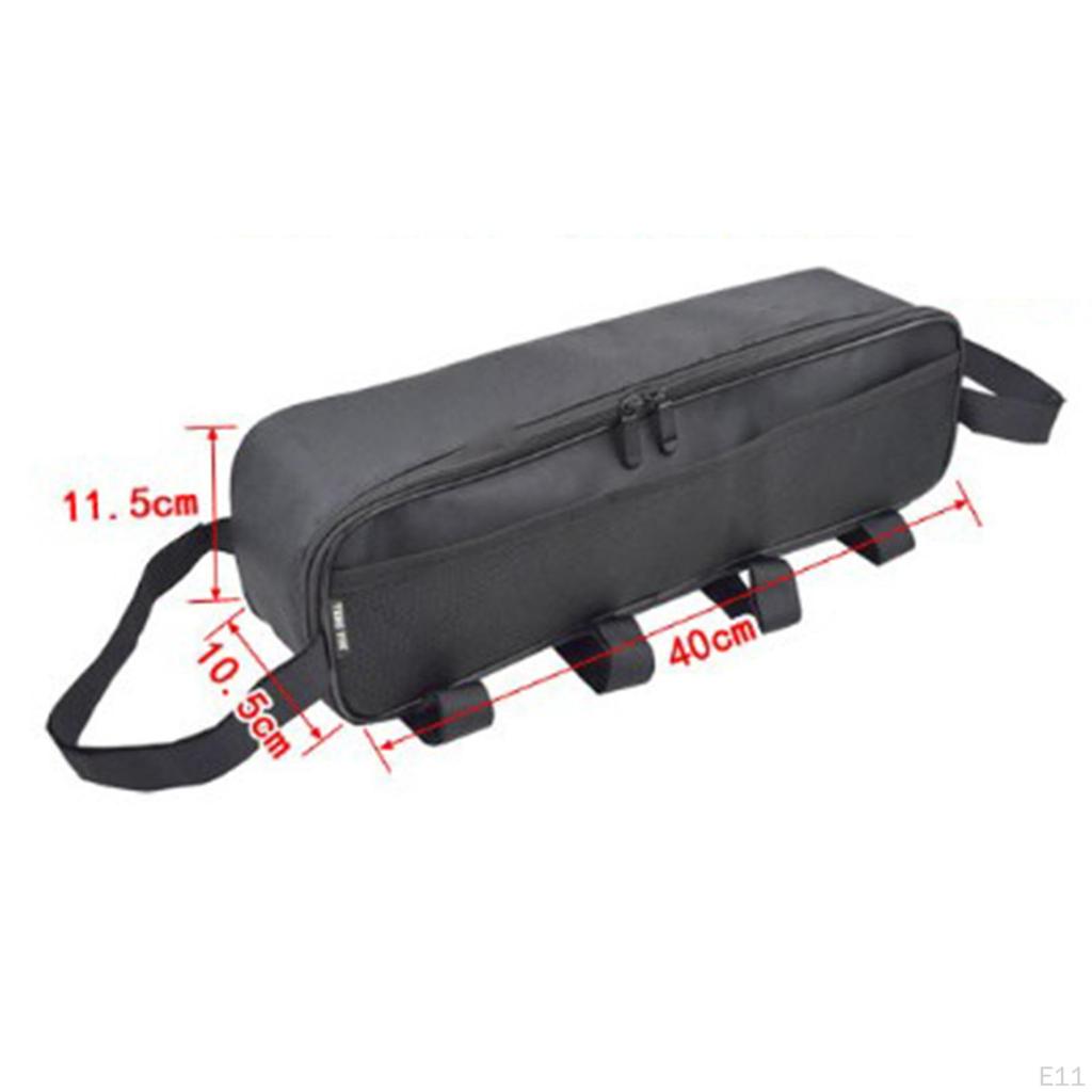 Frame Storage Bag Front Pouch Holder Container Zipper Electric Bike Power for Mini Air Pump Trip