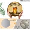 2D Flat, 1pc Round Aluminum French Beer Humor Sign, Vintage "Tout Le Monde A Besoin De Quelque Chose A Croire" Metal Wall Art, Retro Beer Mug Design