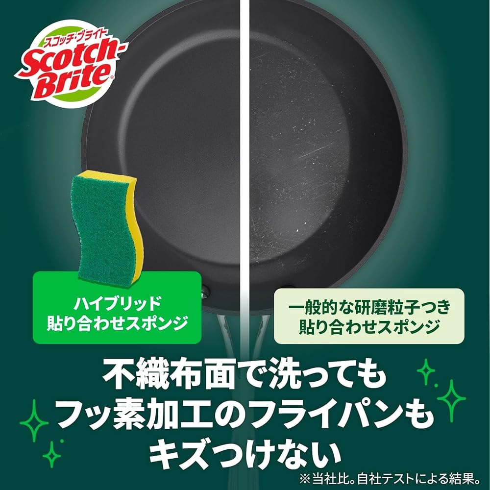 3M Scotch-Brite Non-Scratch Cleansing Hybrid Kitchen Sponge Green 6pcs HB-21KG-H-6P