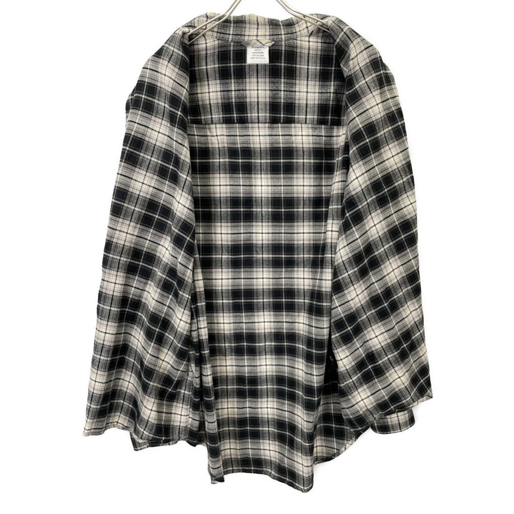 Vetements 22AW UA53SH750B Double Anarchy Flannel Shirt Tops S White X blackUsed