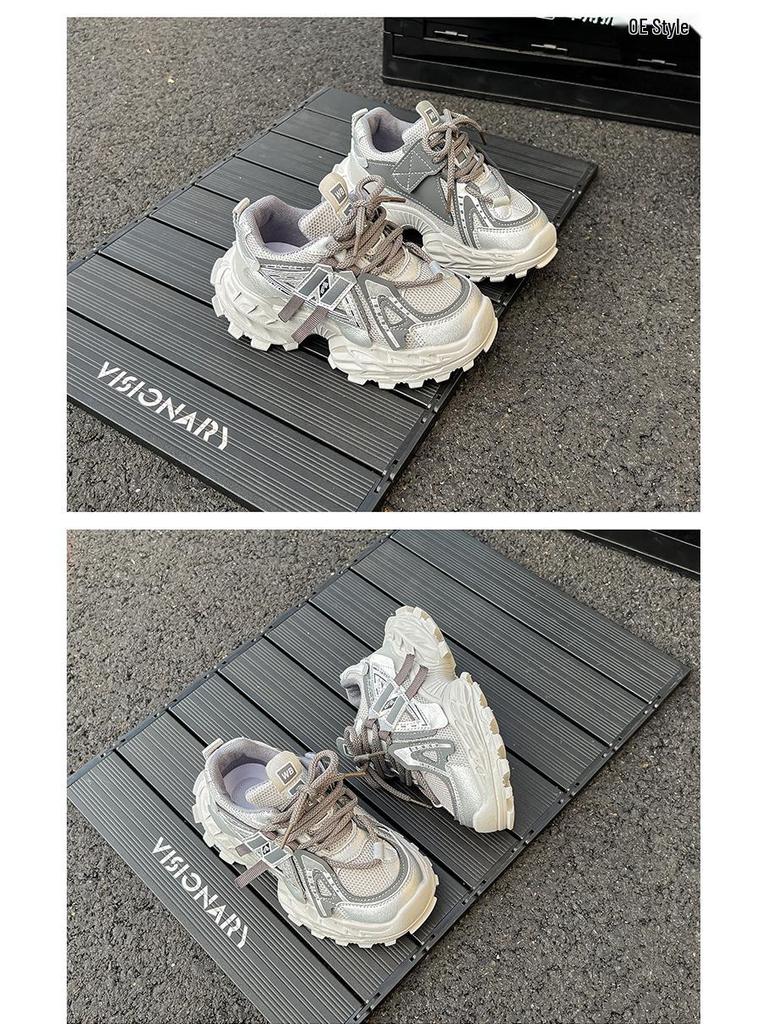 Modne sportowe buty na grubej podeszwie w koreańskim stylu dla dziewcząt i chłopców 2025