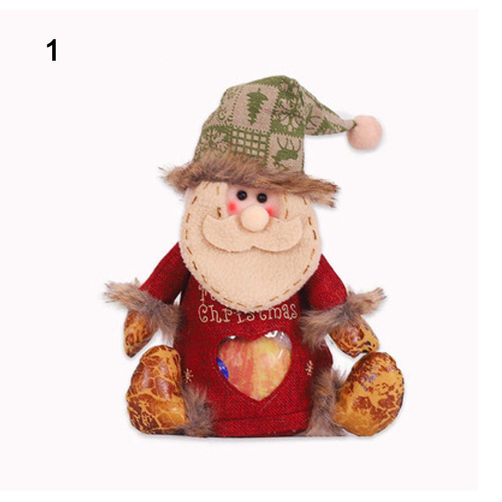 

1PCS Christmas Novelty Exquisitely Gift Bag Celebrate Festival Snack Candy Apple Bag Santa Deer Snowman Pattern Present Wrapping 18x17cm