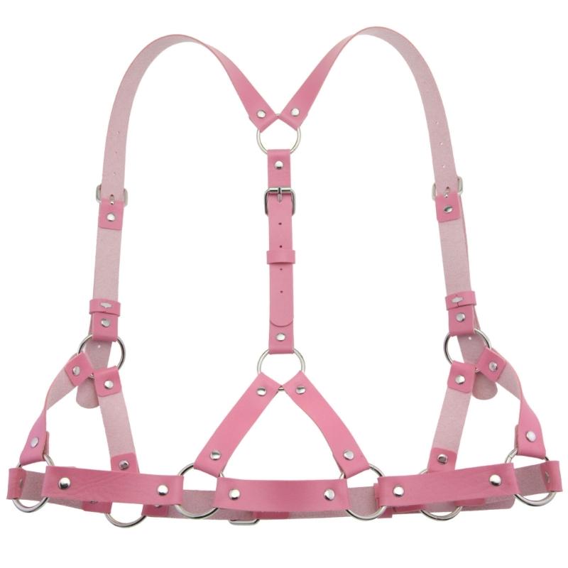 Multi Use Adjustable Punk Body Chain Belt PU Leather Body Chest Chain For Costume Accents And Social Gatherings