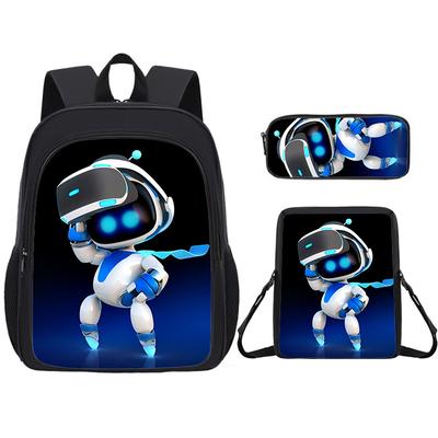 Cosmic Robot Backpack Astrobot Printing Student Schoolbag Satchel Pencil Case Three-Piece Set