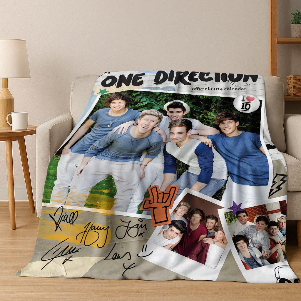 

3D 1D Rock-One-Direction Combinatio Flannel Blanket,Cozy Soft Throw Blanket for Home Bedroom Bed Sofa Picnic Cover Kids Gift 180x230cm