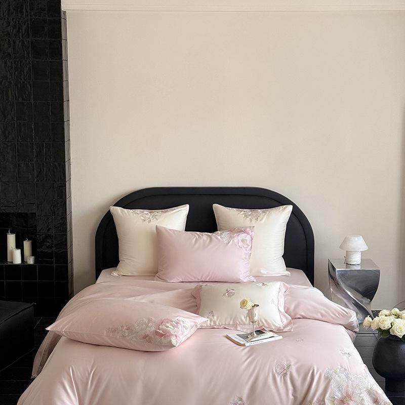 Elegant Luxury: Embroidered Long-Staple Cotton 4-Piece Bedding Set