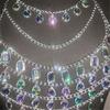 Rhinestones Body Chains Beach Bikini Bra Top Crystal Chest Chains Wasit Body Jewelry Accessories for Women Girls Gifts